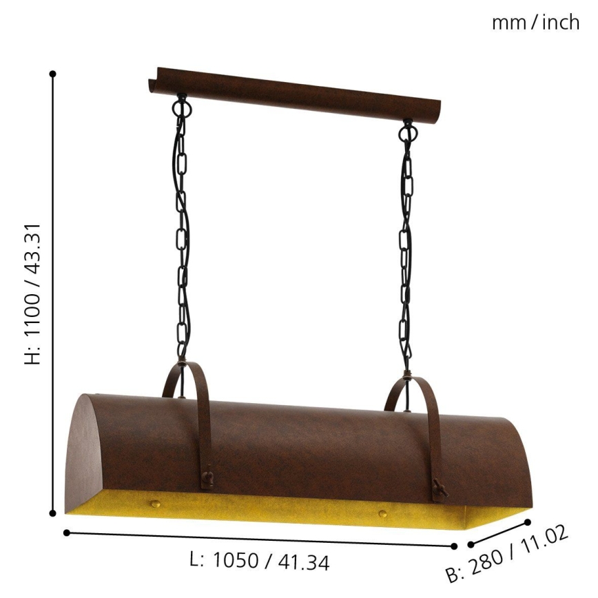 Eglo 49702 - Liustra su grandine DEERHURST 3xE27/60W/230V
