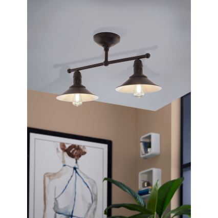 Eglo 49824 - Pakabinamas šviestuvas ant strypo STOCKBURY 2xE27/60W