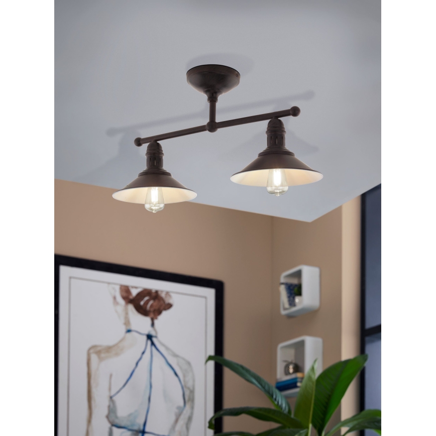 Eglo 49824 - Pakabinamas šviestuvas ant strypo STOCKBURY 2xE27/60W