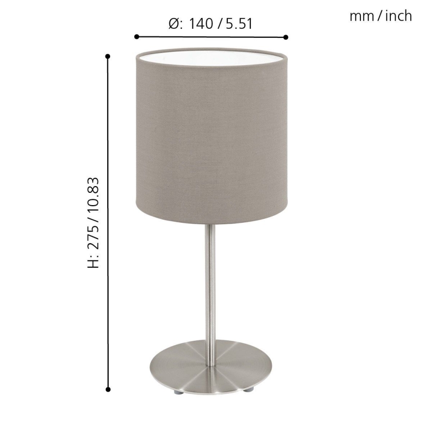 Eglo 54745 - Stalinis šviestuvas ANADIA 1xE14/40W/230V taupe/matinis chromas