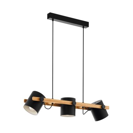 Eglo 55234 - Pakabinamas sietynas HORNWOOD 3xE27/60W/230V