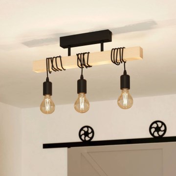 Eglo 55247 - Paviršinis lubinis šviestuvas TOWNSHEND 3xE27/60W/230V