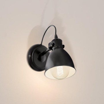 Eglo 55261 - Sieninis šviestuvas PRIDDY 1xE27/40W/230V juodos spalvos