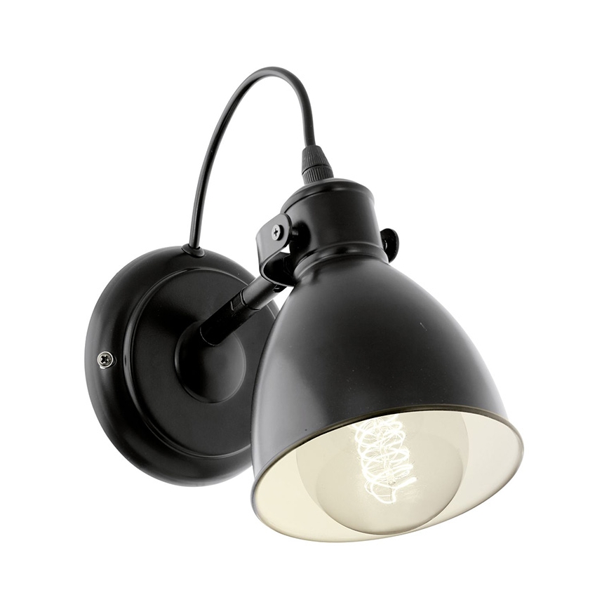 Eglo 55261 - Sieninis šviestuvas PRIDDY 1xE27/40W/230V juodos spalvos