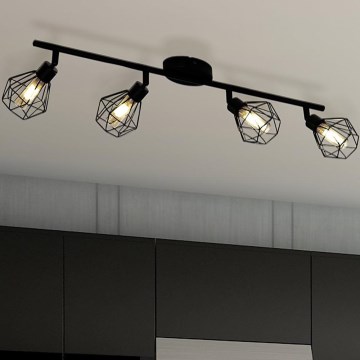 Eglo 55301 - LED taškinis šviestuvas ZAPATA 4xG9/3W/230V juodas