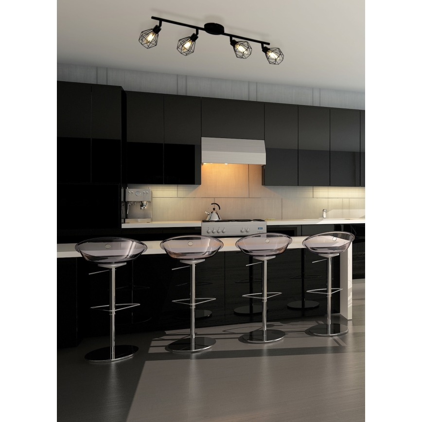 Eglo 55301 - LED taškinis šviestuvas ZAPATA 4xG9/3W/230V juodas