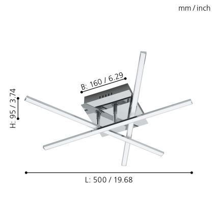 Eglo 55707 - LED lubinis šviestuvas 3xLED/3,5W/230V