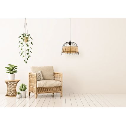 Eglo 55709 - Pakabinamas sietynas ANWICK 1xE27/40W/230V rotangas