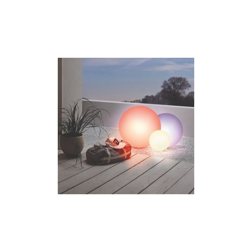 Eglo 55784 - LED RGBW Lauko šviestuvas MONTEROLO-C 1xE27/9W/230V IP65 diametras 39 cm + nuotolinio valdymo pultas