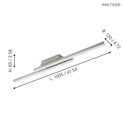 Eglo 55971 - LED RGBW reguliuojamas lubinis šviestuvas FRAIOLI-C LED/34W/230V 2700-6500K matinis chromas + nuotolinio valdymo pultas