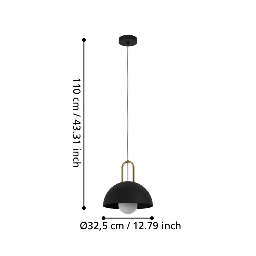 Eglo 56459 - Pakabinamas šviestuvas su laidu CALMANERA 1xE27/40W/230V juoda