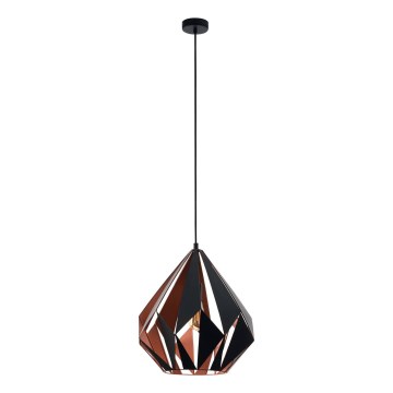 Eglo 62834 - Pakabinamas sietynas CARLTON PRO 1xE27/60W/230V diametras 44 cm juoda