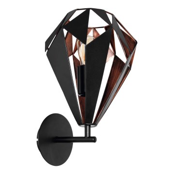 Eglo 62835 - Sieninis šviestuvas CARLTON PRO 1xE27/60W/230V juoda