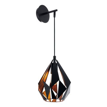 Eglo 62836 - Sieninis šviestuvas CARLTON PRO 1xE27/60W/230V juoda