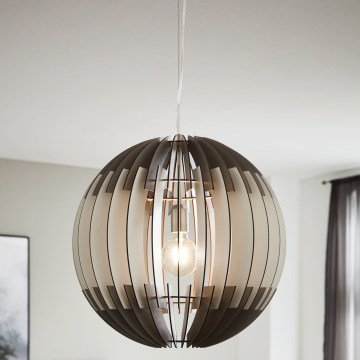 Eglo 63256 - pakabinamas šviestuvas su kabeliu OLMERO PRO 1xE27/60W/230V Ø 40 cm pilka/balta