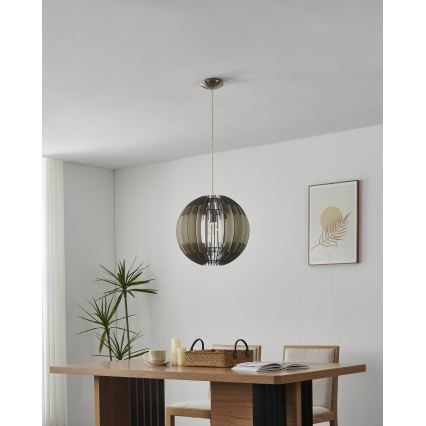 Eglo 63256 - pakabinamas šviestuvas su kabeliu OLMERO PRO 1xE27/60W/230V Ø 40 cm pilka/balta