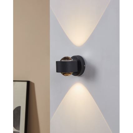 Eglo 64496 - LED sieninis šviestuvas ONO PRO 2xLED/2,5W/230V antracitas