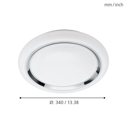 Eglo 64529 - LED RGBW Reguliuojamas lubinis šviestuvas CAPASSO-C LED/17W/230V balta