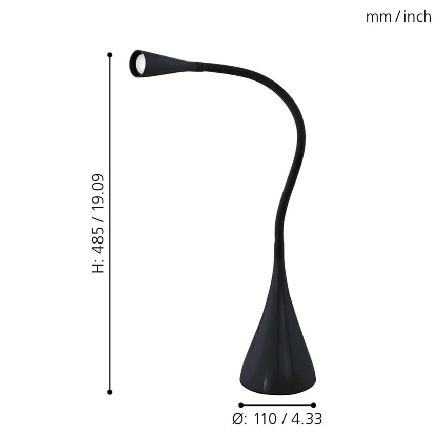 Eglo 64975 - LED Pritemdomas lankstus stalinis šviestuvas SNAPORA PRO LED/3,5W/230V 3000K juodas