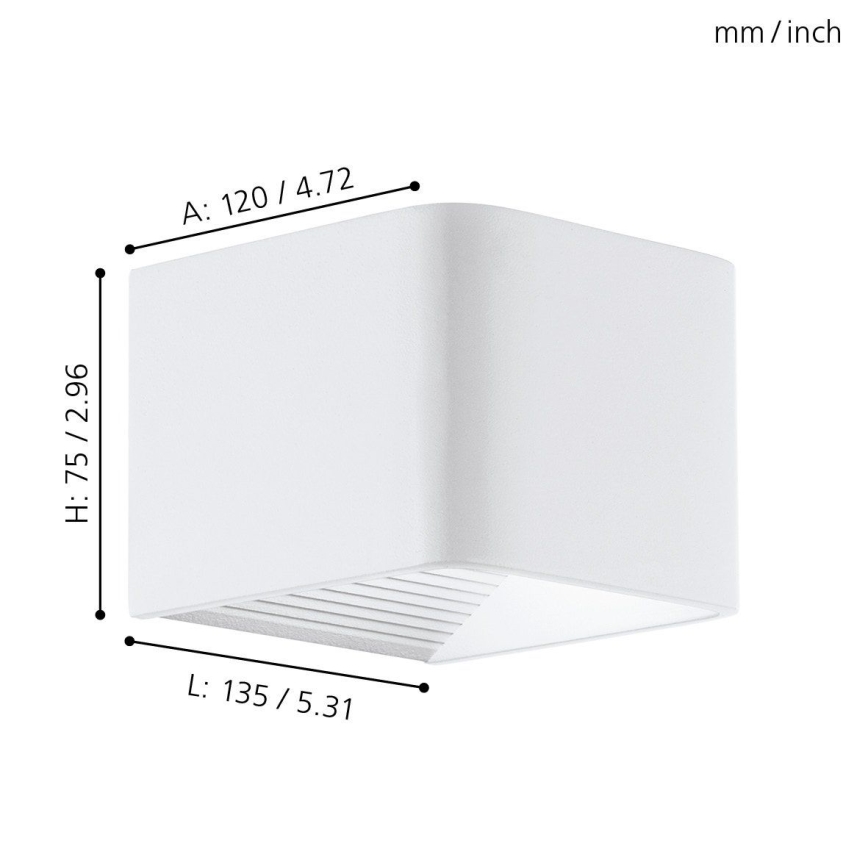 Eglo 65043 - LED sieninis lauko šviestuvas DONINNI PRO LED/5W/230V IP44 balta