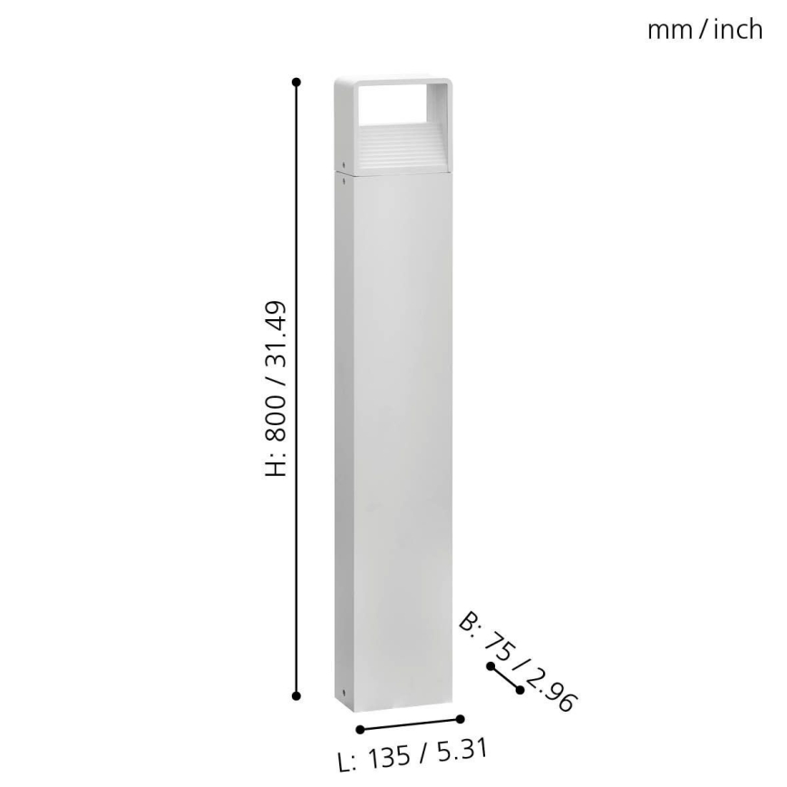 Eglo 65085 - LED lauko šviestuvas DONINNI PRO LED/5W/230V 3000K 80 cm IP44 balta