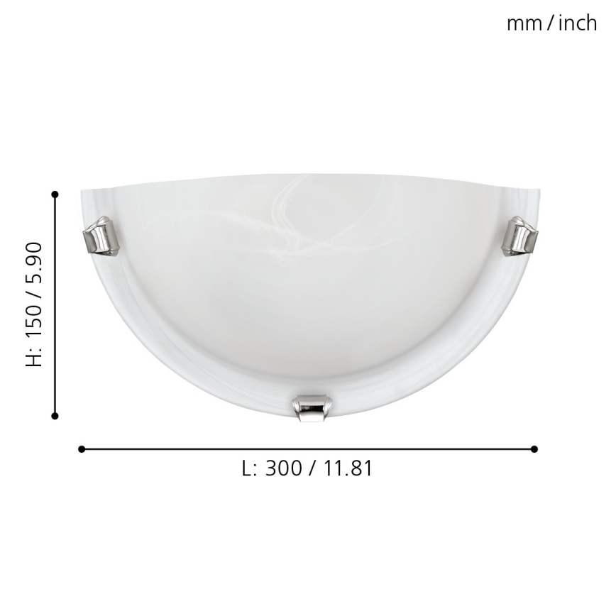 Eglo - Sieninis šviestuvas 1xE27/60W/230V alabastrinis stiklas