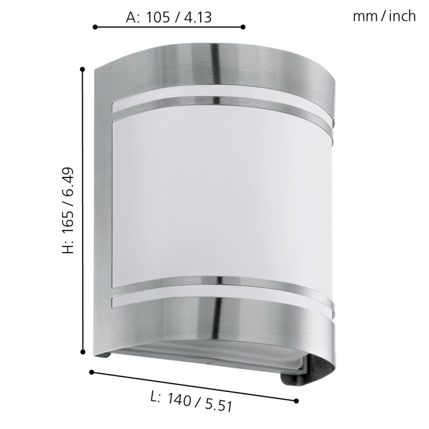 Eglo 74009 - Lauko sieninis šviestuvas ROSADA 1xE27/40W/230V IP44