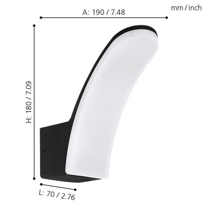 Eglo 74021 - LED sieninis lauko šviestuvas LACONELLA LED/11,5W/230V 4000K IP44