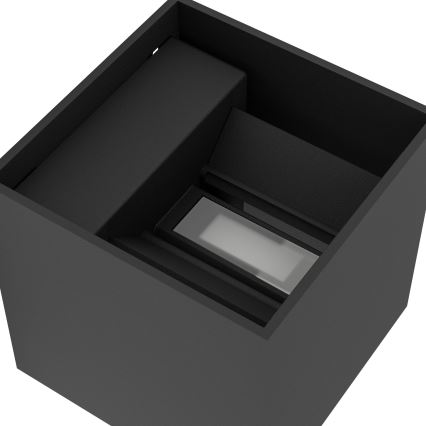 Eglo - įkraunamas lauko LED sieninis šviestuvas su judesio ir sutemų jutikliu, reguliuojamu ryškumu LED/2,2W/5V IP44 juodas