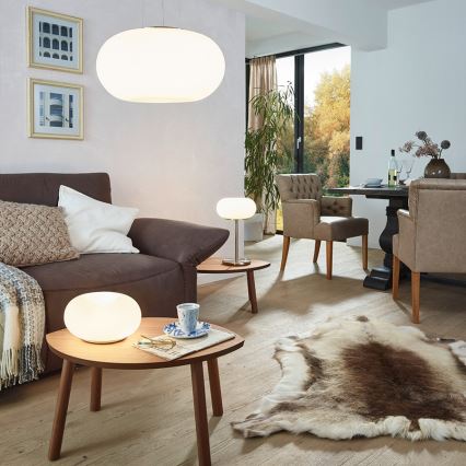 Eglo 75355 - LED RGB reguliuojama stalinė lempa OPTICA-C 2xE27/7,5W/230V skersmuo 28 cm + nuotolinio valdymo pultas