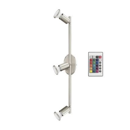Eglo 75385 - LED RGB Pritemdomas akcentinis šviestuvas BUZZ-C 3xGU10/4W/230V + nuotolinio valdymo pultas
