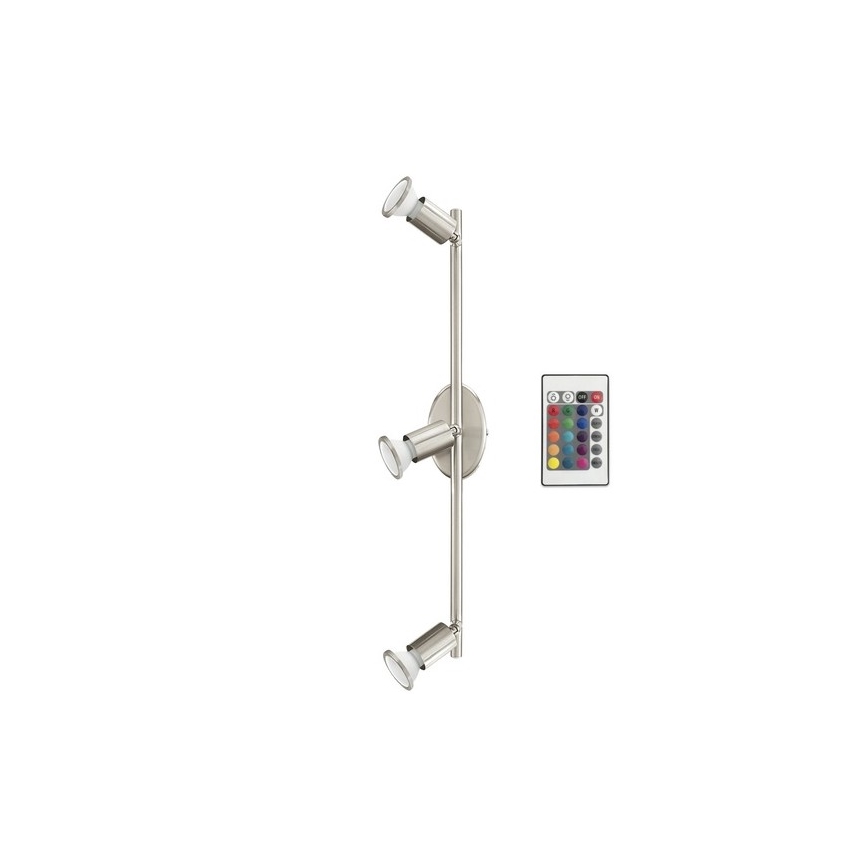 Eglo 75385 - LED RGB Pritemdomas akcentinis šviestuvas BUZZ-C 3xGU10/4W/230V + nuotolinio valdymo pultas