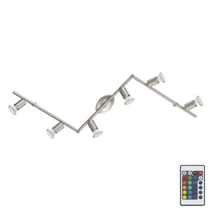 Eglo 75387 - LED RGB Reguliuojamas akcentinis šviestuvas BUZZ-C 6xGU10/4W/230V + valdymo pultas