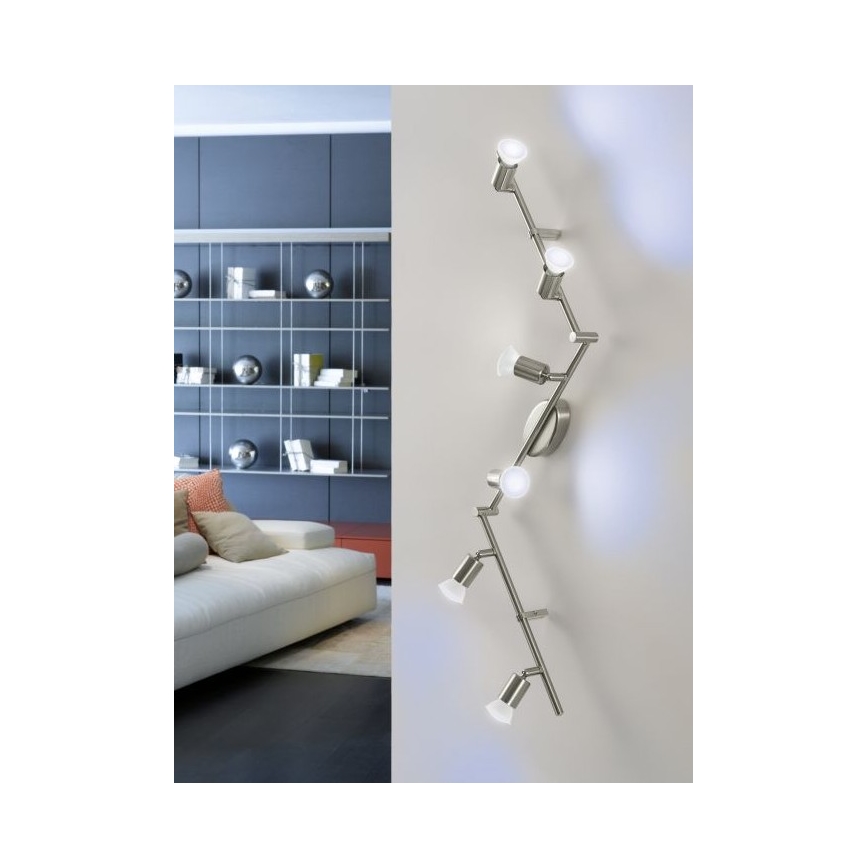 Eglo 75387 - LED RGB Reguliuojamas akcentinis šviestuvas BUZZ-C 6xGU10/4W/230V + valdymo pultas