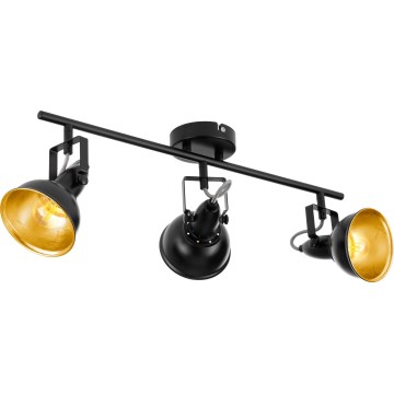 Eglo 75513 - Taškinis šviestuvas THORNTON 3xE14/28W/230V juodas/auksinis
