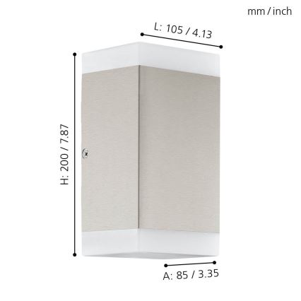 Eglo - LED Sieninis lauko šviestuvas 2xGU10/4,6W/230V IP44