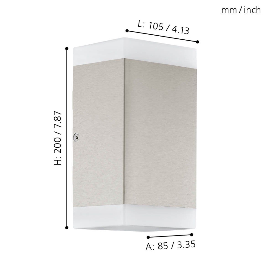 Eglo - LED Sieninis lauko šviestuvas 2xGU10/4,6W/230V IP44