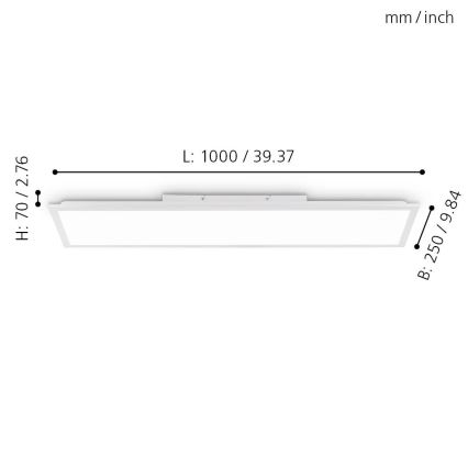 Eglo - LED Reguliuojamas skydelis LED/25W/230V 2700-5000K + valdymo pultas