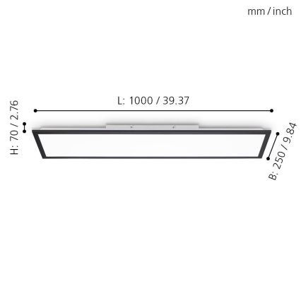 Eglo - LED Reguliuojamas skydelis LED/25W/230V 2700-5000K + valdymo pultas