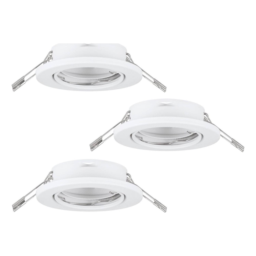 Eglo 75674 - KOMPLEKTAS 3x Įleidžiamas vonios šviestuvas AGULO 1xGU10/35W/230V IP23 balta