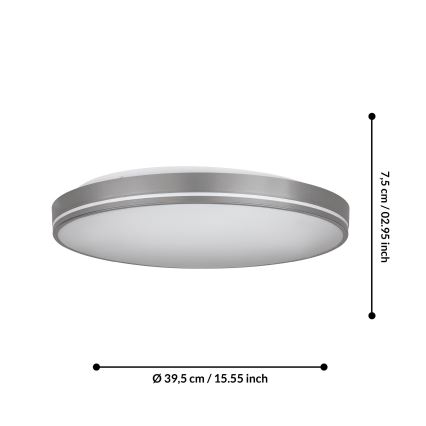 Eglo - LED Reguliuojamas lubinis šviestuvas LED/22W/230V 3000-6500K + valdymo pultas