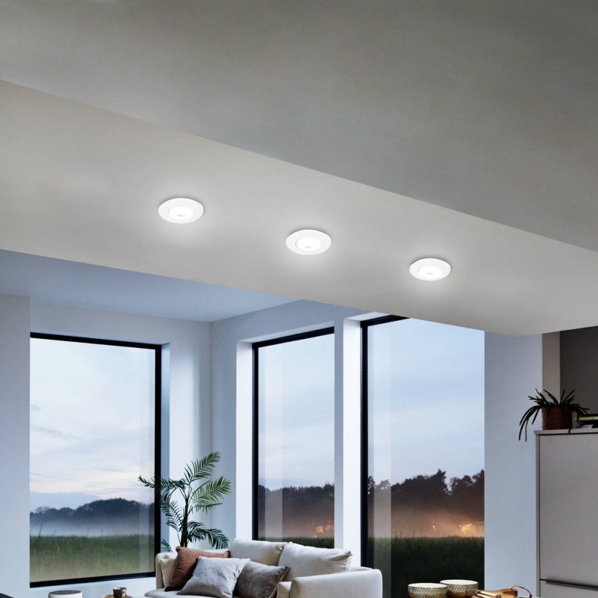 Eglo 75763 - KOMPLEKTAS 3x LED įleidžiamas lubinis šviestuvas ZUJAR LED/3,4W/230V balta