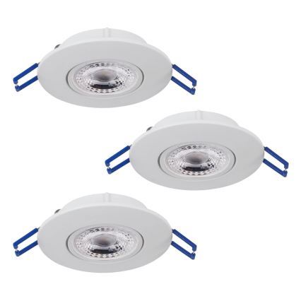 Eglo 75763 - KOMPLEKTAS 3x LED įleidžiamas lubinis šviestuvas ZUJAR LED/3,4W/230V balta