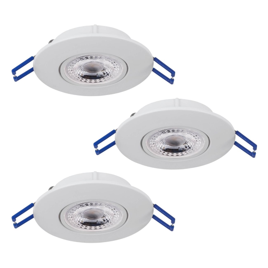Eglo 75763 - KOMPLEKTAS 3x LED įleidžiamas lubinis šviestuvas ZUJAR LED/3,4W/230V balta