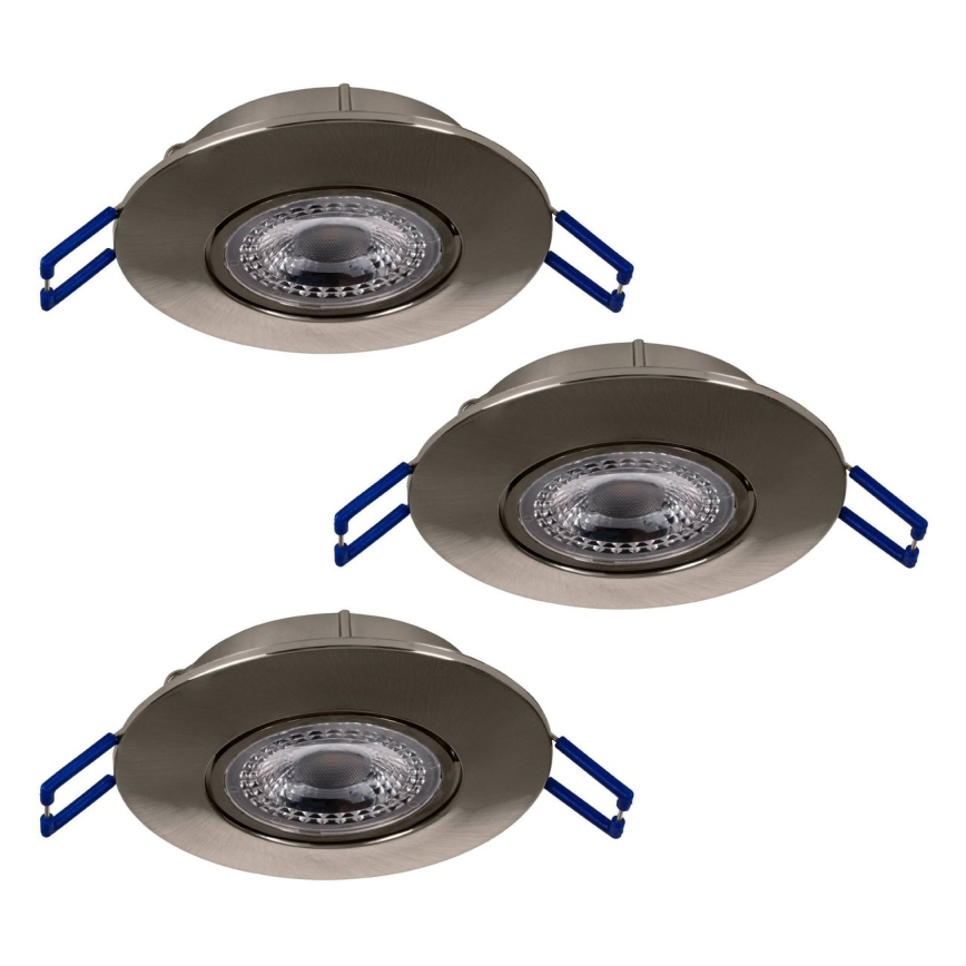 Eglo 75765 - KOMPLEKTAS 3x LED įleidžiamas lubinis šviestuvas ZUJAR LED/3,4W/230V matinis chromas