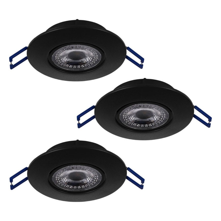 Eglo 75765 - KOMPLEKTAS 3x LED įleidžiamas lubinis šviestuvas ZUJAR LED/3,4W/230V juoda