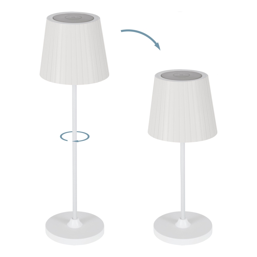 Eglo - LED reguliuojamas lauko įkraunamas stalinis šviestuvas LED/3,8W/5V 2400/3000/4000K 2000 mAh IP44 baltas