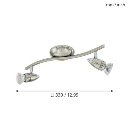 Eglo 78023 - LED Akcentinis šviestuvas MAGNUM 2xGU10/3W/230V 3000K matinis chromas