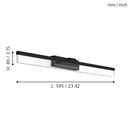 Eglo 780432 - LED vonios veidrodžio apšvietimas YANGUAS LED/11W/230V 3000K 59,5 cm IP44