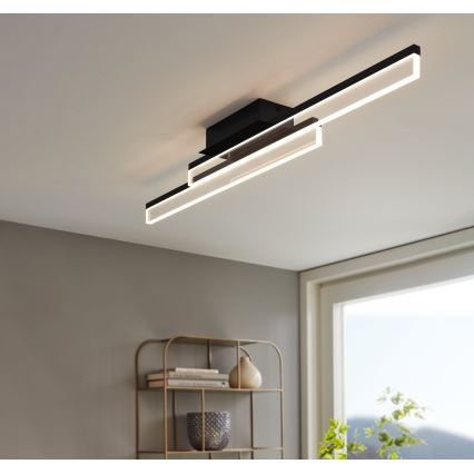 Eglo 780433 - LED vonios kambario lubinis šviestuvas YANGUAS 2xLED/11W/230V 3000K IP44 juodas